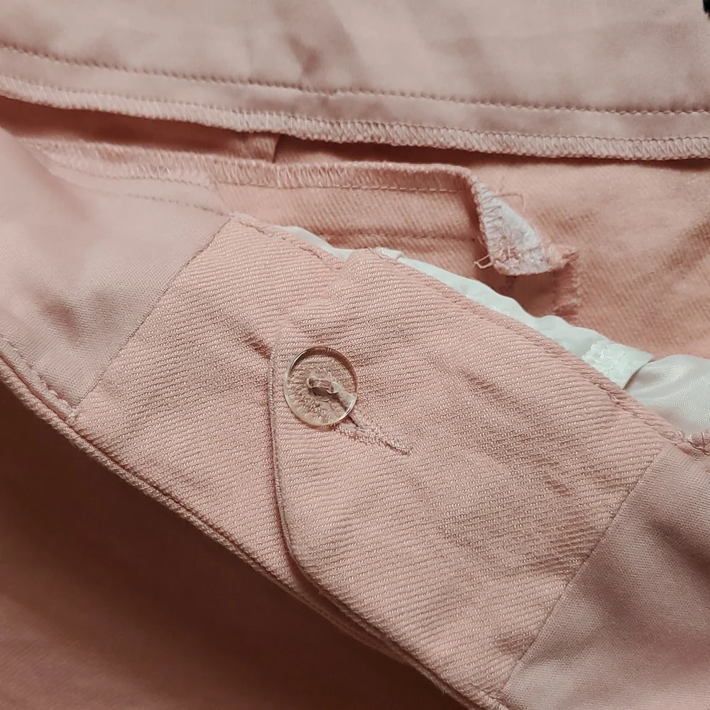 Exprwss Women's Pink Linen Blend Shorts